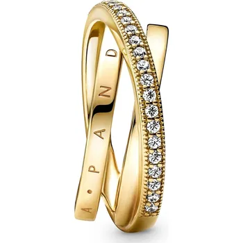 Šperk Pandora Pozlacený propletený prsten se zirkony Pavé 169057C01 52 mm + 2 měsíce na vrácení zboží