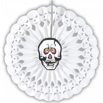 Karnevalový doplněk Papírový Vějíř Lebka , dekorace, Halloween