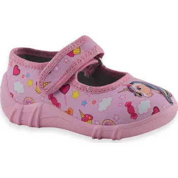 Dětské papuče Raweks MAJA 07 růžové s koženou stélkou růžová 22