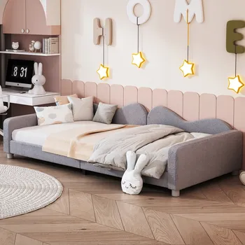 Postel Jednolůžková dřevěná postel Arhatreya 90x200 cm šedá