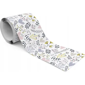 Fototapeta Dekorativní Bordura Bordura na Tapety LISTY Květiny Srdce Skandinávský Styl