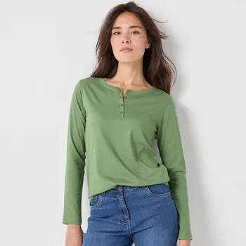 Dámské tričko Tričko s tuniským výstřihem a dlouhými rukávy mechová 50