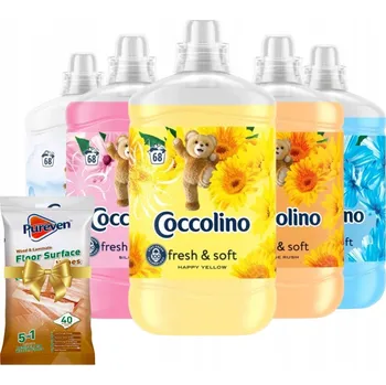 Aviváž Tekutá aviváž Coccolino Fresh & Soft sada 5x1,7 l 340p + Dárek