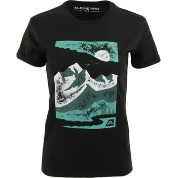 Dámské tričko Dámské triko ALPINE PRO NUNA XS Černá, Zelená, Bílá