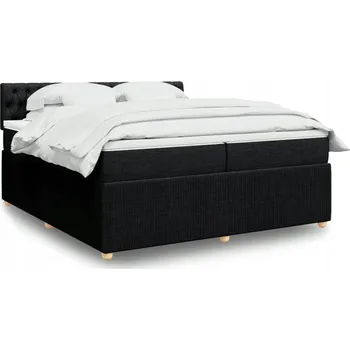 Ložnice Čalouněná dvoulůžková postel VidaXL 200x200 cm černá