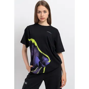 Dívčí tričko Reporter Young | Dívčí černé tričko s potiskem mořské ryby na přední straně - Barva ČERNÁ, Velikost 164 243-0440G-34-100-1