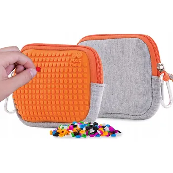 Kosmetická taška Pouzdro na zip, Kosmetická taštička, PIXIE CREW, Šedá, Oranžový Panel