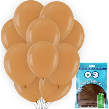 Balónek PASTELOVÉ BALÓNKY BARVY KÁVA MOKKA 30 CM - DEKORACE NA NAROZENINY, OSLAVU - 10 KS
