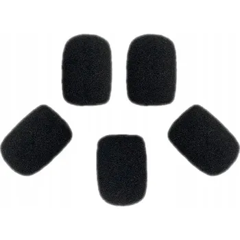 Mikrofon Mikrofonní HOUBIČKA na sluchátka a mikrofon 29x20mm, černá 5 KUSŮ