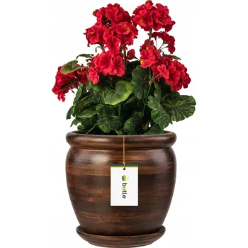 Květináč Béžový keramický Květináč Botle 28 cm x 28 x 30,5 cm