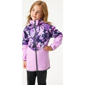Chlapecká bunda unuo Dětská softshellová bunda s fleecem Slim, Lila, Kytky Velikost: 134/140