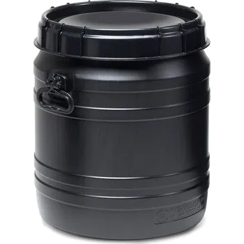 Sud Sud se širokým hrdlem a víkem typ SWH 55 z polyethylenu, s UV ochranou, černý, objem 55 l