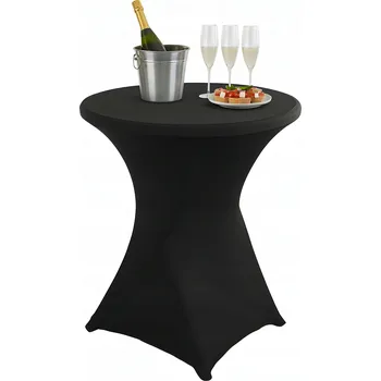 ubrus Černý ubrus kulatý polyester 80 x 110 cm