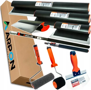 Malířská špachtle Solid sada nůž špachtle + váleček na sádrové stěrky 25 cm CLICK + teleskopická tyč