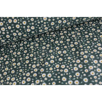 Sedmikrásky - na zelené - bavlněné plátno, šíře 240cm