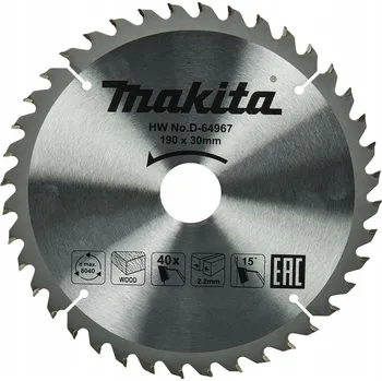Řezný kotouč Makita D-64967 Pilový kotouč na dřevo 190x30mm, 40 zubů