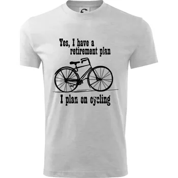 Staré kolo - Yes, I have a retirement plan, I plan on cycling - Tričko dětské bavlněné - 98 cm / 2 roky ( Světlešedý Melír )