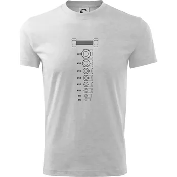 Matice s rozměry - Tričko dětské bavlněné - 98 cm / 2 roky ( Světlešedý Melír )