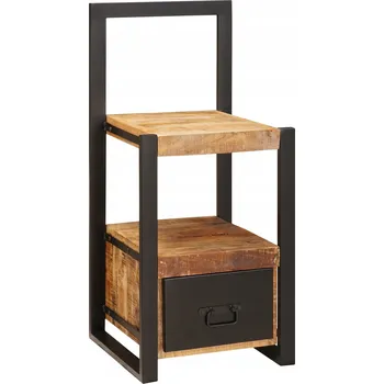 Věšák SKŘÍŇKA S VĚŠÁKEM 40X40X90CM MASIVNÍ SUROVÉ MANGO RUSTIKÁLNÍ