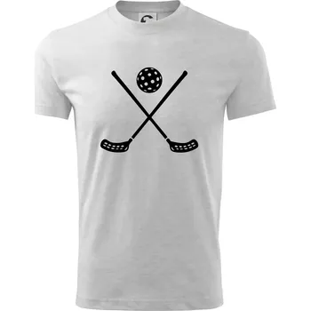 Chlapecké tričko Florbalové hokejky - Tričko dětské bavlněné - 98 cm / 2 roky ( Světlešedý Melír )