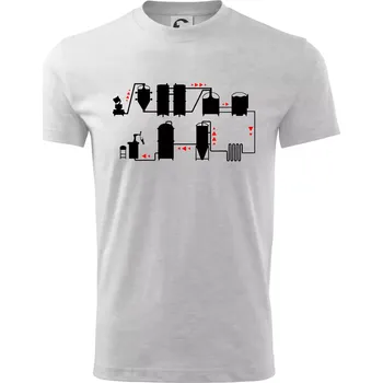 Chlapecké tričko Pivní cesta od výroby k výčepu - Tričko dětské bavlněné - 98 cm / 2 roky ( Světlešedý Melír )