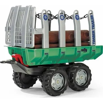 Dětské šlapadlo Vlečka s kládami "Timber Trailer" 2-osá-zelená - VÝPRODEJ