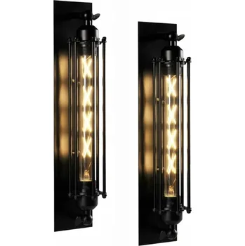 Nástěnné svítidlo 2 Nástěnné svítidlo do obýváku E27 retro černé