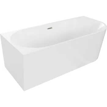 Vana MEXEN MIA VOLNĚ STOJÍCÍ ROHOVÁ VANA LEVÁ BÍLÁ 180x80 NIKIEL KARTÁČOVANÝ