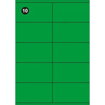 Samolepící etiketa Samolepící etikety 105x57 mm, A4 - zelené FOPRINT ( balení 20 listů)