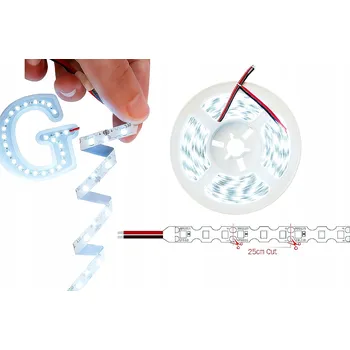 LED osvětlení LED pásek 10m 12V 2835 SMD 8W/m S-Shape 6mm STUDENÁ BÍLÁ Flexibilní