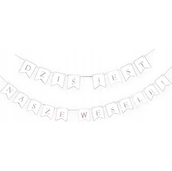 Svatební dekorace SVATEBNÍ BANNER DZIŚ JEST NASZE SVATEBNÍ HOSTINA DEKORACE SÁLU SVATBA SVATEBNÍ OSLAVA