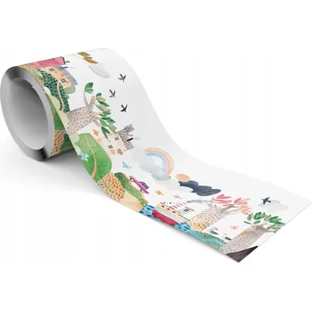 Fototapeta Samolepicí Páska pro Děti Pohádková ZEMĚ Stromy Domy Zvířata