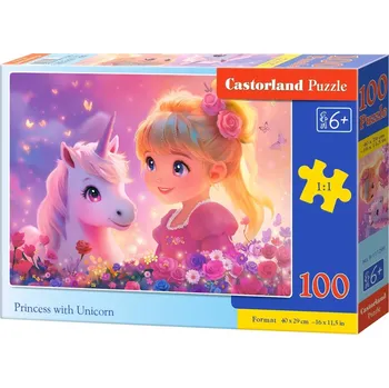 Puzzle Puzzle Castorland 100 dílků premium - Princezna s jednorožcem