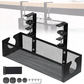 ORGANIZÉR KABELŮ pod STŮL DESKU NASTAVITELNÁ POLICE na KABELY DRŽÁK OCEL