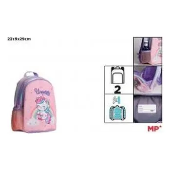 Set školních potřeb Plecak dwukomorowy Jednorożec różowy 22x9x29cm