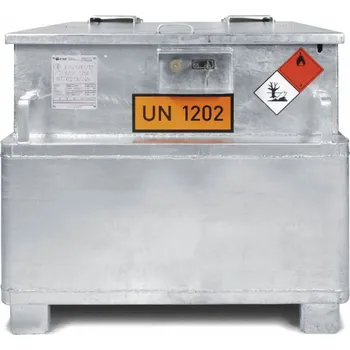 Palivová nádrž Mobilní čerpací zařízení na naftu, z oceli, čerpadlo 24 V, objem 450 litrů