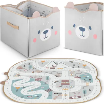 Úložný box NK-408 Nukido kontejner a podložka na hračky - šedá barva