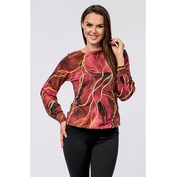 Dámská halenka Elegantní vínovězlatá dámská halenka s dlouhými rukávy 7757 velikost XL