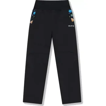 Chlapecké kalhoty Dětské jarní softsehllové kalhoty B2582 černé/vesmír vel.116