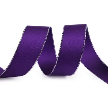 Stuha Stuha taftová šíře 25 mm s lurexem Varianta: 515 fialová purpura stříbrná, Balení: 10 m