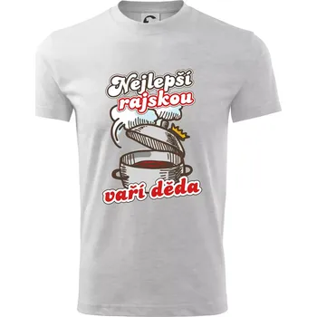 Nejlepší rajskou vaří děda - Tričko dětské bavlněné - 98 cm / 2 roky ( Světlešedý Melír )