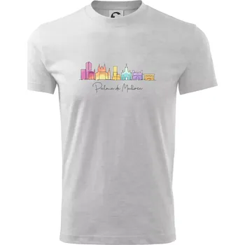 Mallorca - Siluety památek - barevné - Tričko dětské bavlněné - 98 cm / 2 roky ( Světlešedý Melír )