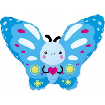 Balónek Fóliový balónek MOTÝL Modrý Motýlek Louka Jaro Narozeniny Dekorace