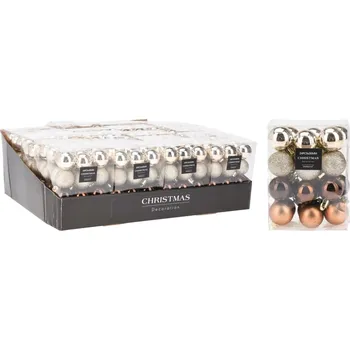 Vánoční ozdoba Ozdoba vánoční KOULE pr.3cm HN,ZLA mix (24ks)