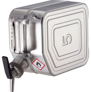 Kanystr Bezpečnostní kanystr z nerezu s čepovacím kohoutem a větráním, objem 5 l