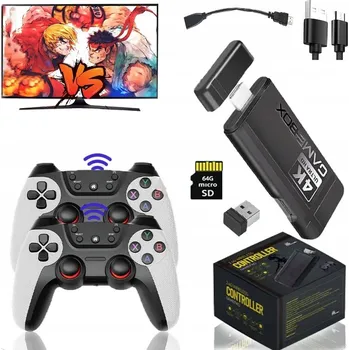 Herní konzole TV GAME RETRO KONZOLE 4K +30000 GAMES RETRO HERNÍ TYČ 2,4G BEZDRÁTOVÁ BÍLÁ