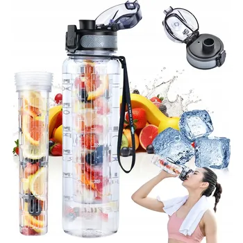 Láhev LÁHEV NA POSILOVNU 1 L LAHEV NA PITÍ S VLOŽKOU NA OVOCE OPAKOVANĚ POUŽITELNÝ