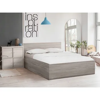 Postel Jednolůžková dřevěná postel TEXTILOMANIE 120x200 dub lanýžový