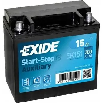 Autobaterie AKUMULÁTOR EXIDE POMOCNÝ 12V 15Ah 200A AGM L+ EK151 CK151