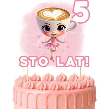 Obraz TOPER NA DORT TOPPER BALLERINA CAPPUCCINA BRAIN 5 LET NAROZENINOVÁ DEKORACE